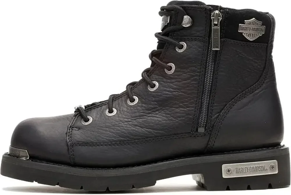 HARLEY-DAVIDSON Men's Chipman Leather Riding Boots Zip Boots Hard Toe Size 8
